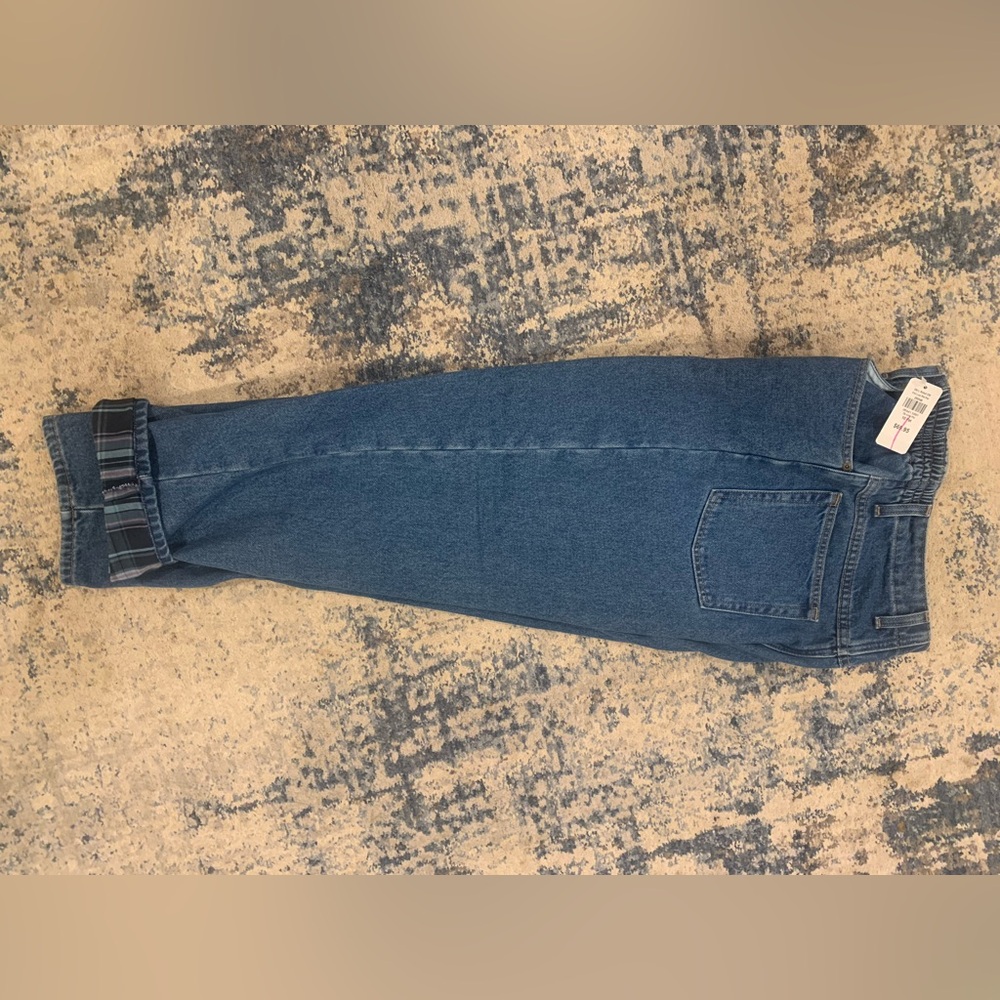 L.L. BEAN Women’s Double L Comfort Waistband Flannel Lined Jeans 10 petite